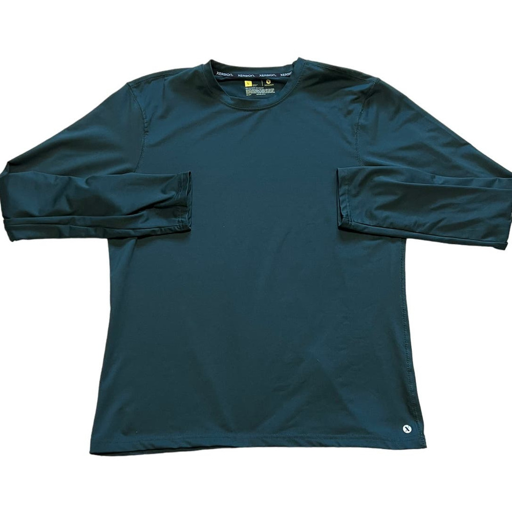Xersion Dark Green Crew Neck Long Sleeve Thermal Shirt Size L